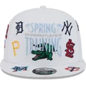 hvid-flad-snapback-kasket-9fifty-scatter-spring-training-fan-pack-2025-fra-mlb-grapefruit-league-logo-fra-new-era