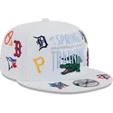 hvid-flad-snapback-kasket-9fifty-scatter-spring-training-fan-pack-2025-fra-mlb-grapefruit-league-logo-fra-new-era