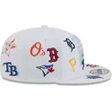 hvid-flad-snapback-kasket-9fifty-scatter-spring-training-fan-pack-2025-fra-mlb-grapefruit-league-logo-fra-new-era