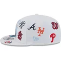 hvid-flad-snapback-kasket-9fifty-scatter-spring-training-fan-pack-2025-med-mlb-grapefruit-league-logo-fra-new-era