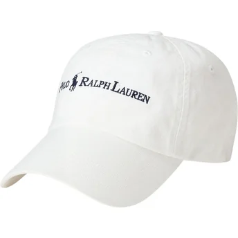 Klassisk Sport Justerbar Hvid Kurvet Kasket fra Polo Ralph Lauren