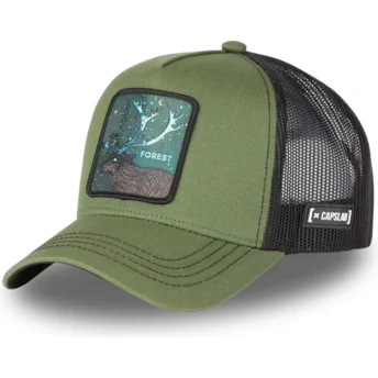 Capslab Deer Forest FOR2 Fantastiske Dyr Grøn og Sort Trucker Hat