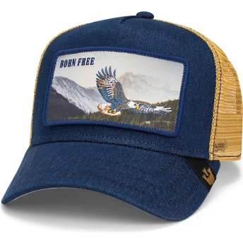 Goorin Bros Gorra trucker i marineblå med Born Free Wild Heart ørnemotiv fra The Farm.