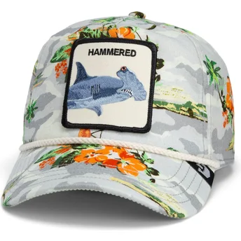 Goorin Bros. Hvid buet snapback kasket med hammerhaj, Hammered Nailed It Salty Rim The Farm