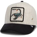 gorra-curva-beige-y-negra-snapback-escorpion-deadly-lethal-linen-rugged-comfort-the-farm-de-goorin-bros