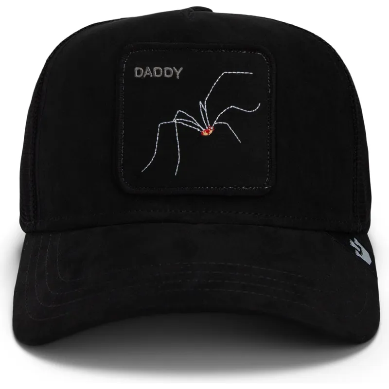 trucker-kasket-sort-edderkop-daddy-the-suede-spider-global-core-micro-suede-the-farm-fra-goorin-bros