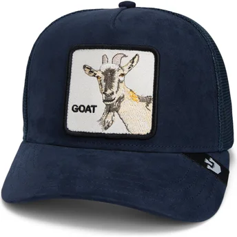 Goorin Bros. Marineblå Trucker Kasket The Suede Goat Global Core Micro Suede The Farm med gedeskind