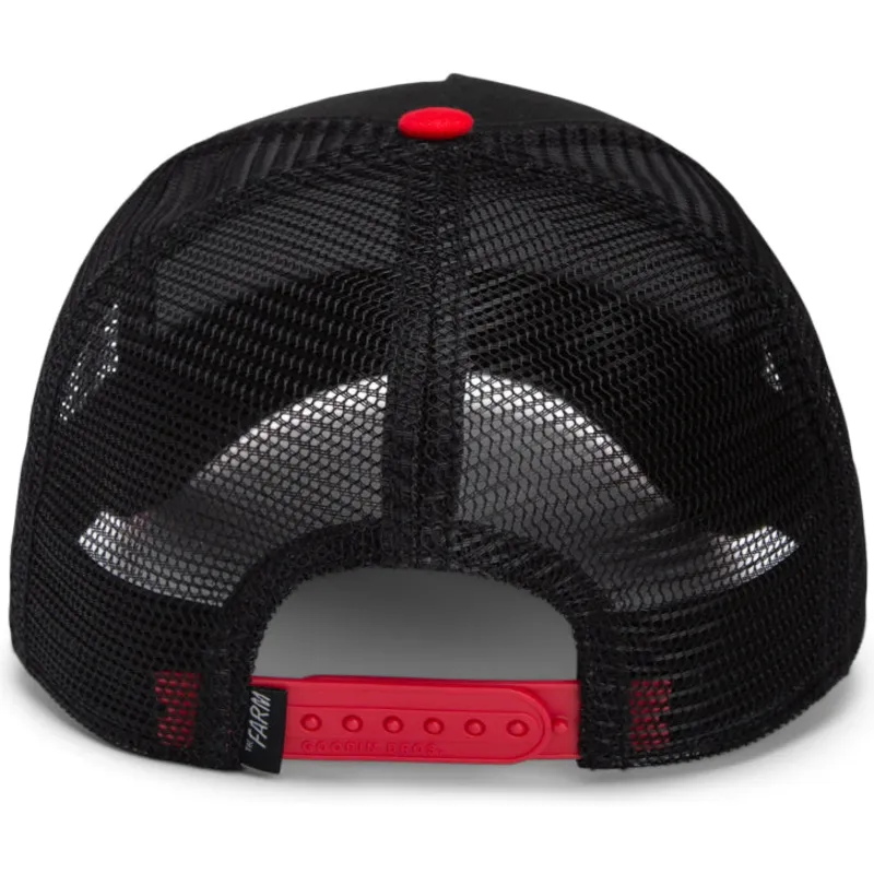 trucker-kasket-sort-og-rod-ged-the-goat-steer-fab-farm-fra-goorin-bros