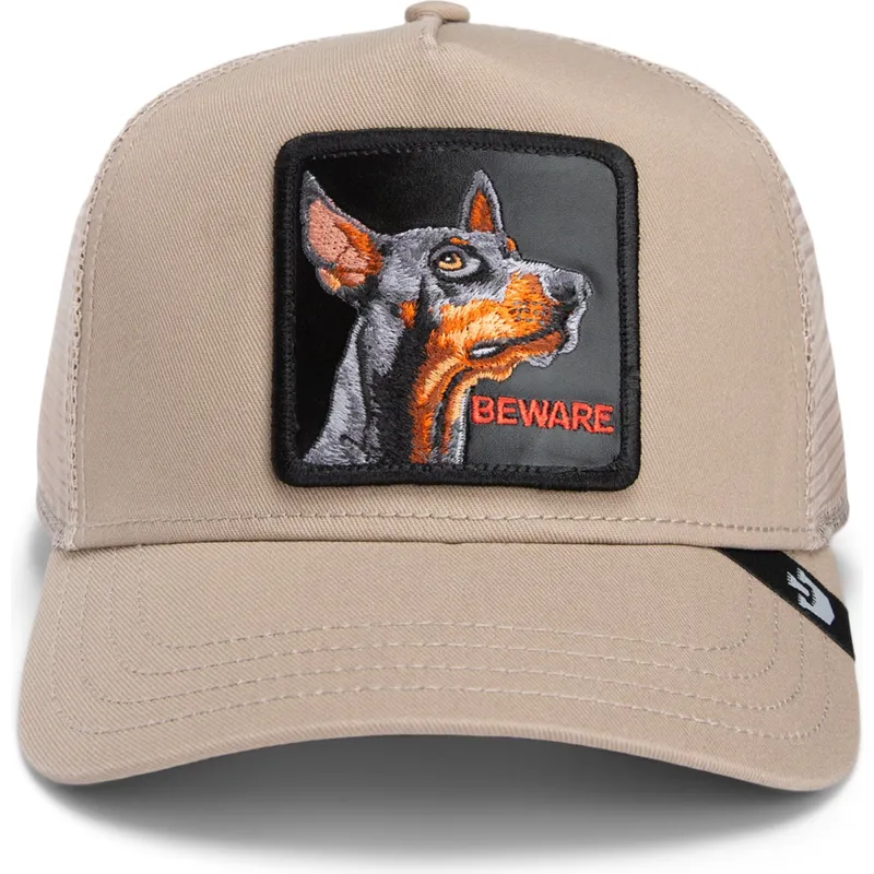 beige-trucker-kasket-med-dobermann-hund-the-doberman-core-combo-the-farm-fra-goorin-bros