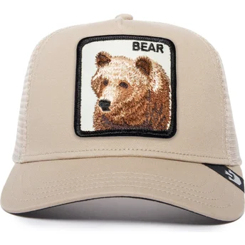 Gorra trucker beige oso The Bear Global Core The Farm fra Goorin Bros.