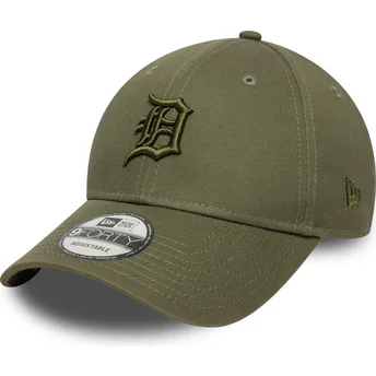 Grøn justerbar buet kasket med grøn logo 9FORTY Colour Pack fra Detroit Tigers MLB af New Era