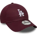 justerbar-9forty-colour-pack-bordeaux-buet-kasket-fra-los-angeles-dodgers-mlb-af-new-era