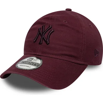 Justerbar granatfarvet krummet kasket 9TWENTY Colour Pack fra New York Yankees MLB af New Era