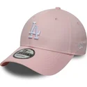 lyserod-justerbar-kurvet-kasket-9forty-colour-pack-fra-los-angeles-dodgers-mlb-fra-new-era
