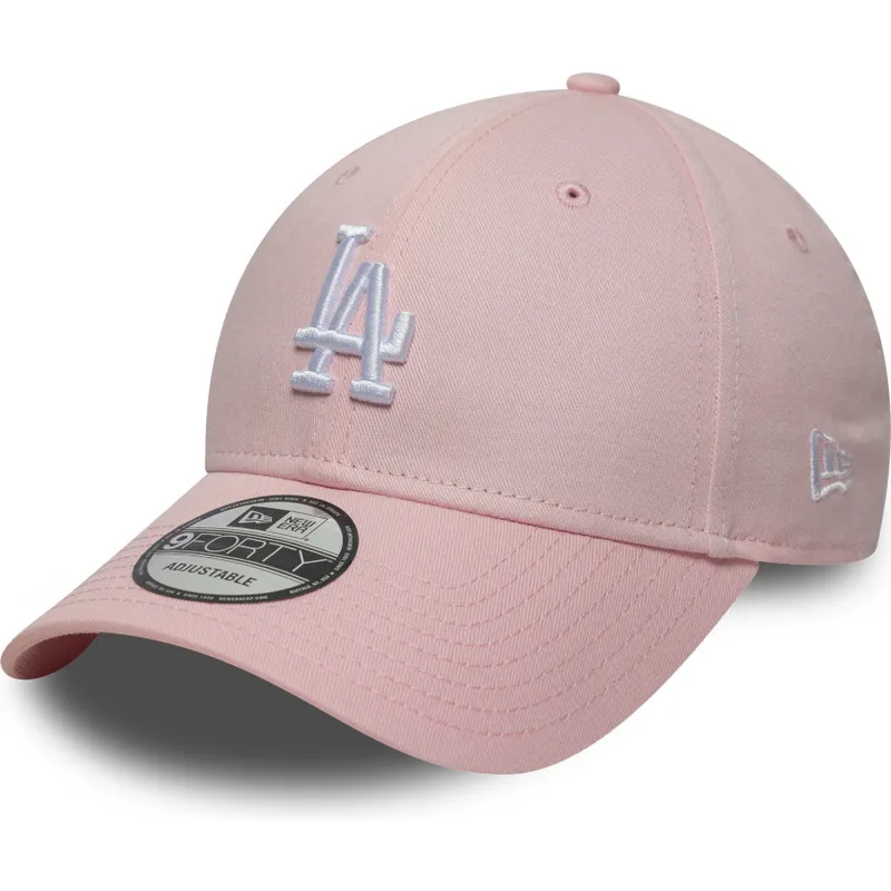 lyserod-justerbar-kurvet-kasket-9forty-colour-pack-fra-los-angeles-dodgers-mlb-fra-new-era