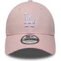 lyserod-justerbar-kurvet-kasket-9forty-colour-pack-fra-los-angeles-dodgers-mlb-fra-new-era