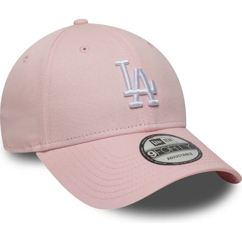 lyserod-justerbar-kurvet-kasket-9forty-colour-pack-fra-los-angeles-dodgers-mlb-fra-new-era