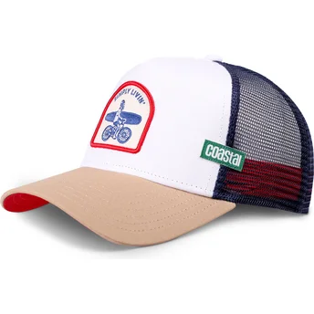 Hvid og beige trucker-kasket Simply Livin HFT fra Coastal