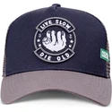 trucker-kasket-marinebla-og-gra-live-slow-die-old-hft-fra-coastal