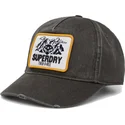 justerbar-morkegron-kurvet-kasket-graphic-dark-green-fra-superdry