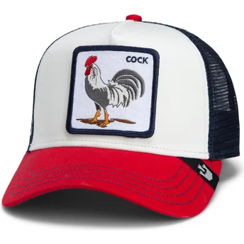 Goorin Bros. Cock Team Rooster Original Recipe Team Pride The Farm Hvid, Marineblå og Rød Trucker Kasket