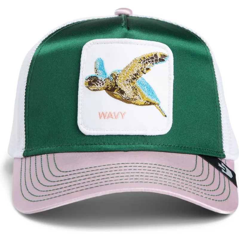 goorin-bros-turtle-wavy-allablur-great-escape-the-farm-gron-hvid-og-pink-trucker-hat