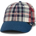 goorin-bros-buet-skaerm-opvokset-i-en-lade-papa-kasket-madras-the-farm-marinebla-og-rod-snapback-kasket
