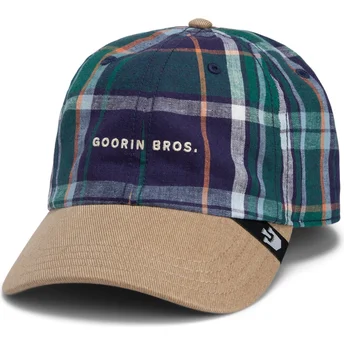 Goorin Bros. Curved Brim Hardly Working Papa Cap Madras The Farm Marineblå og Brun Snapback Kasket