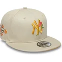 new-era-new-york-yankees-mlb-9fifty-snapback-beige-blomster-fladskygget-kasket