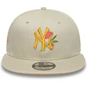 new-era-new-york-yankees-mlb-9fifty-snapback-beige-blomster-fladskygget-kasket