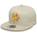 new-era-new-york-yankees-mlb-9fifty-snapback-beige-blomster-fladskygget-kasket