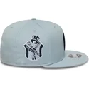 flad-bla-snapback-kasket-med-marineblat-logo-9fifty-original-fit-world-series-fra-new-york-yankees-mlb-fra-new-era