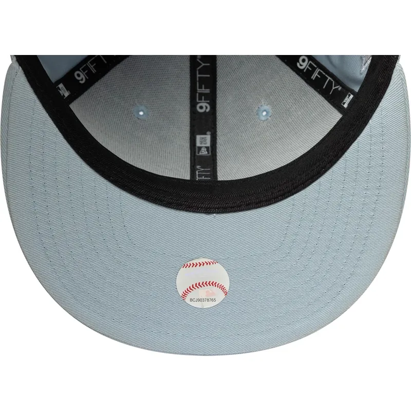 flad-bla-snapback-kasket-med-marineblat-logo-9fifty-original-fit-world-series-fra-new-york-yankees-mlb-fra-new-era