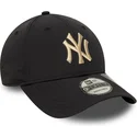 sort-justerbar-buet-kasket-med-beige-logo-9forty-recycled-fra-new-york-yankees-mlb-fra-new-era