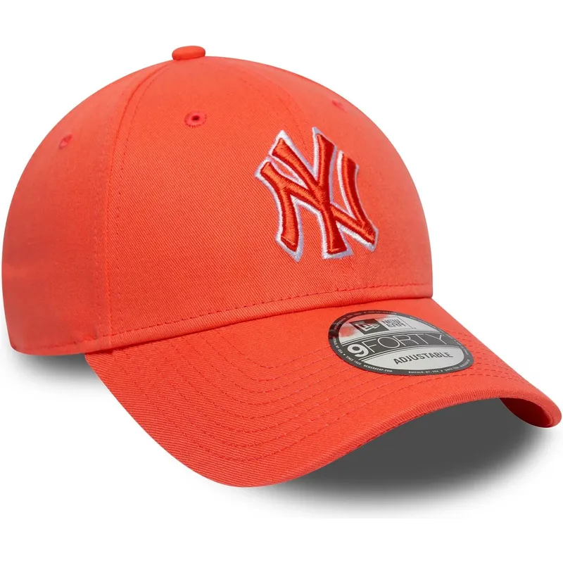 justerbar-orange-buet-kasket-med-orange-logo-9forty-team-outline-fra-new-york-yankees-mlb-fra-new-era