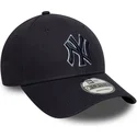 new-era-new-york-yankees-mlb-9forty-team-outline-justerbar-marinebla-buet-kasket-med-marineblat-logo