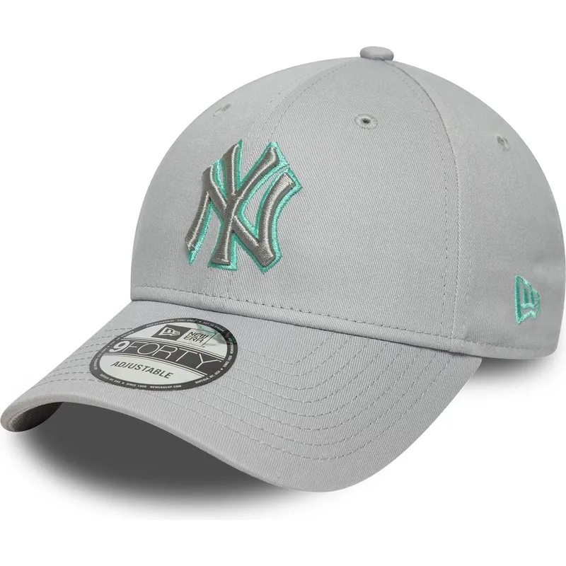 gra-justerbar-curved-kasket-med-grat-logo-9forty-team-outline-fra-new-york-yankees-mlb-fra-new-era