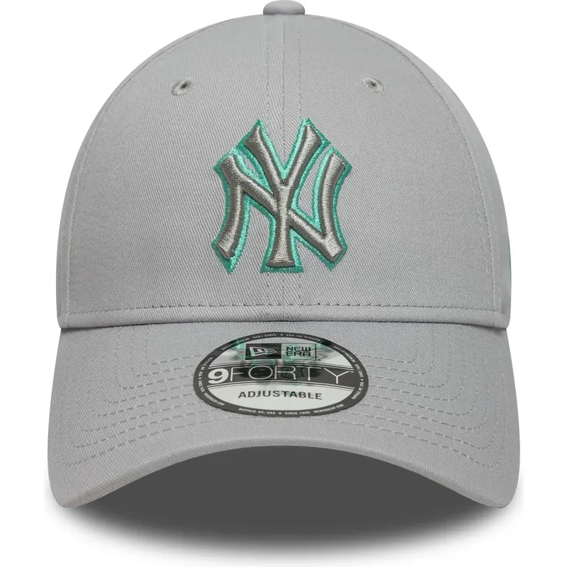 gra-justerbar-curved-kasket-med-grat-logo-9forty-team-outline-fra-new-york-yankees-mlb-fra-new-era