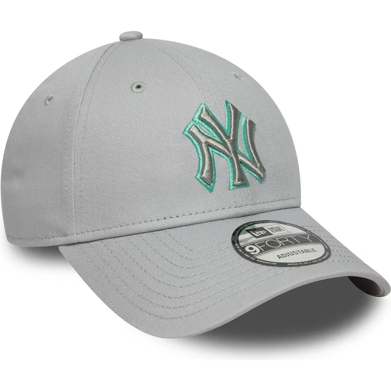 gra-justerbar-curved-kasket-med-grat-logo-9forty-team-outline-fra-new-york-yankees-mlb-fra-new-era
