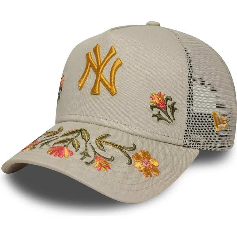 new-era-new-york-yankees-mlb-a-frame-floral-icon-beige-trucker-cap