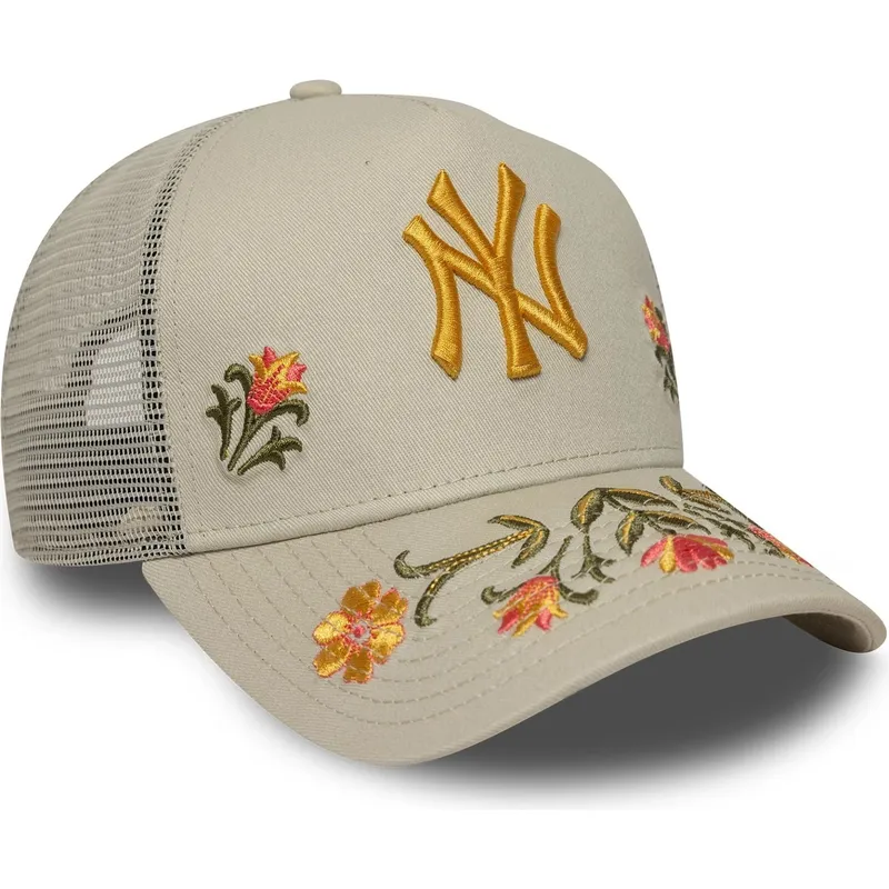 new-era-new-york-yankees-mlb-a-frame-floral-icon-beige-trucker-cap
