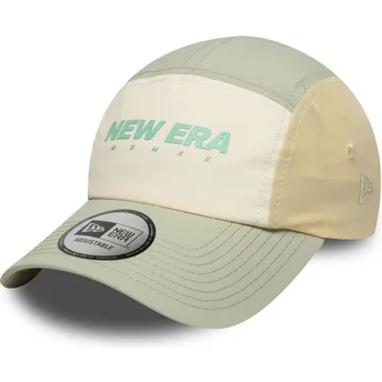 New Era Runner Tech justerbar beige og grøn buet kasket