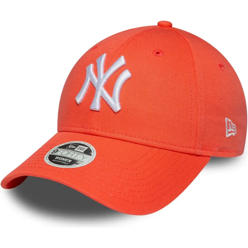 buet-orange-justerbar-kasket-til-kvinder-9forty-league-essential-fra-new-york-yankees-mlb-fra-new-era
