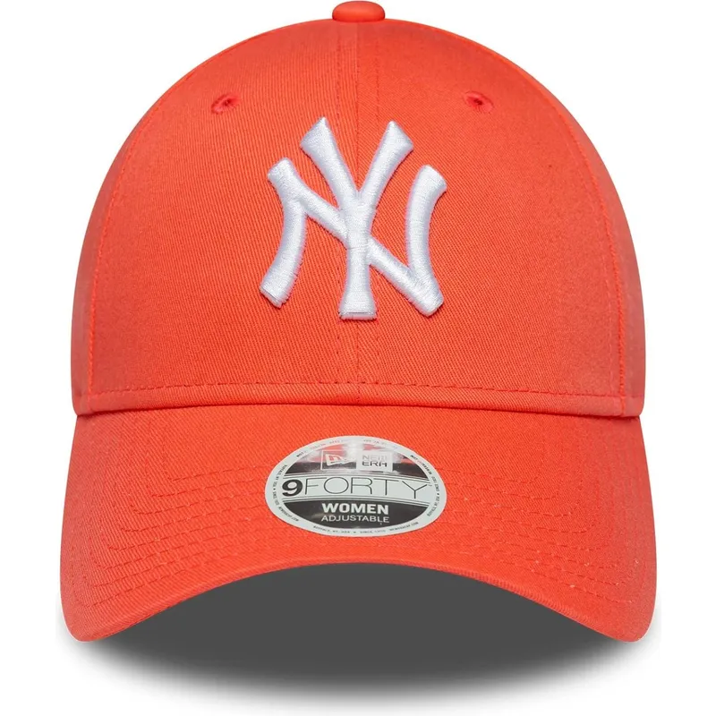 buet-orange-justerbar-kasket-til-kvinder-9forty-league-essential-fra-new-york-yankees-mlb-fra-new-era
