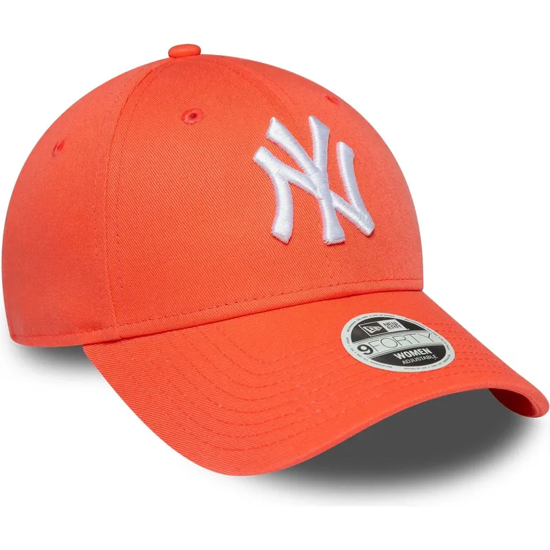 buet-orange-justerbar-kasket-til-kvinder-9forty-league-essential-fra-new-york-yankees-mlb-fra-new-era