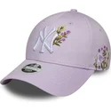 new-era-new-york-yankees-mlb-9forty-floral-icon-justerbar-violet-kvindekasket-med-buet-skygge