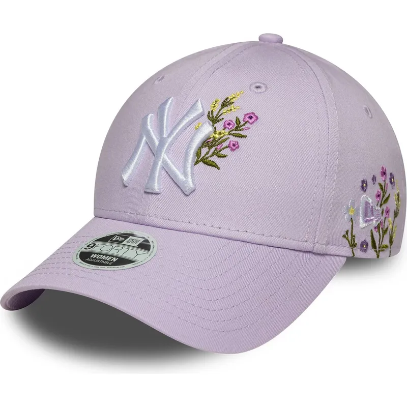 buet-violet-justerbar-kasket-til-kvinder-9forty-floral-icon-fra-new-york-yankees-mlb-fra-new-era