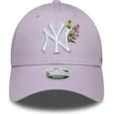new-era-new-york-yankees-mlb-9forty-floral-icon-justerbar-lilla-kvindekasket-med-buet-skygge