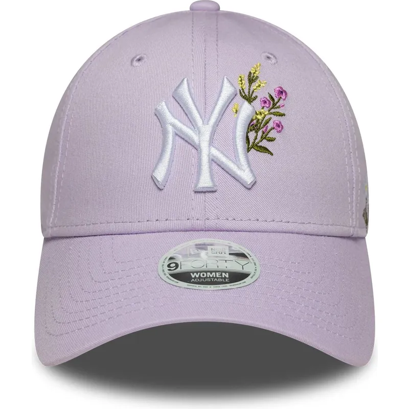 buet-violet-justerbar-kasket-til-kvinder-9forty-floral-icon-fra-new-york-yankees-mlb-fra-new-era