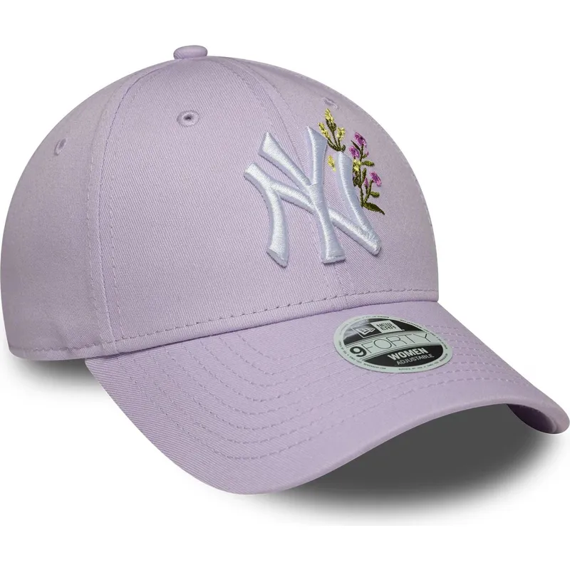buet-violet-justerbar-kasket-til-kvinder-9forty-floral-icon-fra-new-york-yankees-mlb-fra-new-era